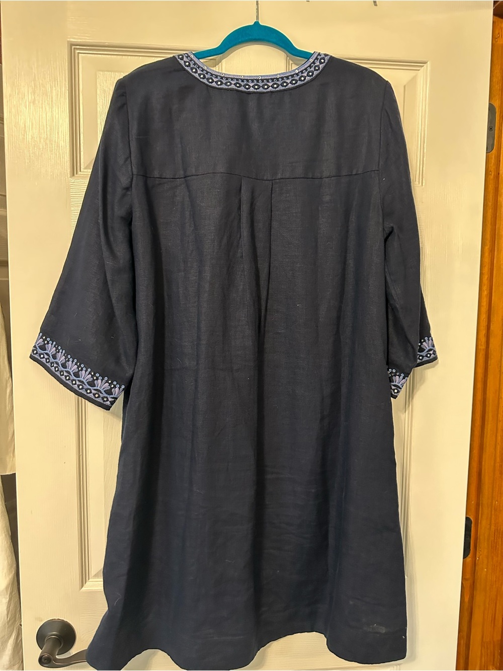 Chico's Navy Blue Embroidered Mini Dress - Picture 4 of 6